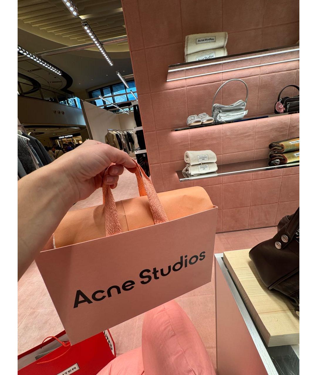 ACNE STUDIOS Белый шерстяной шарф, фото 2