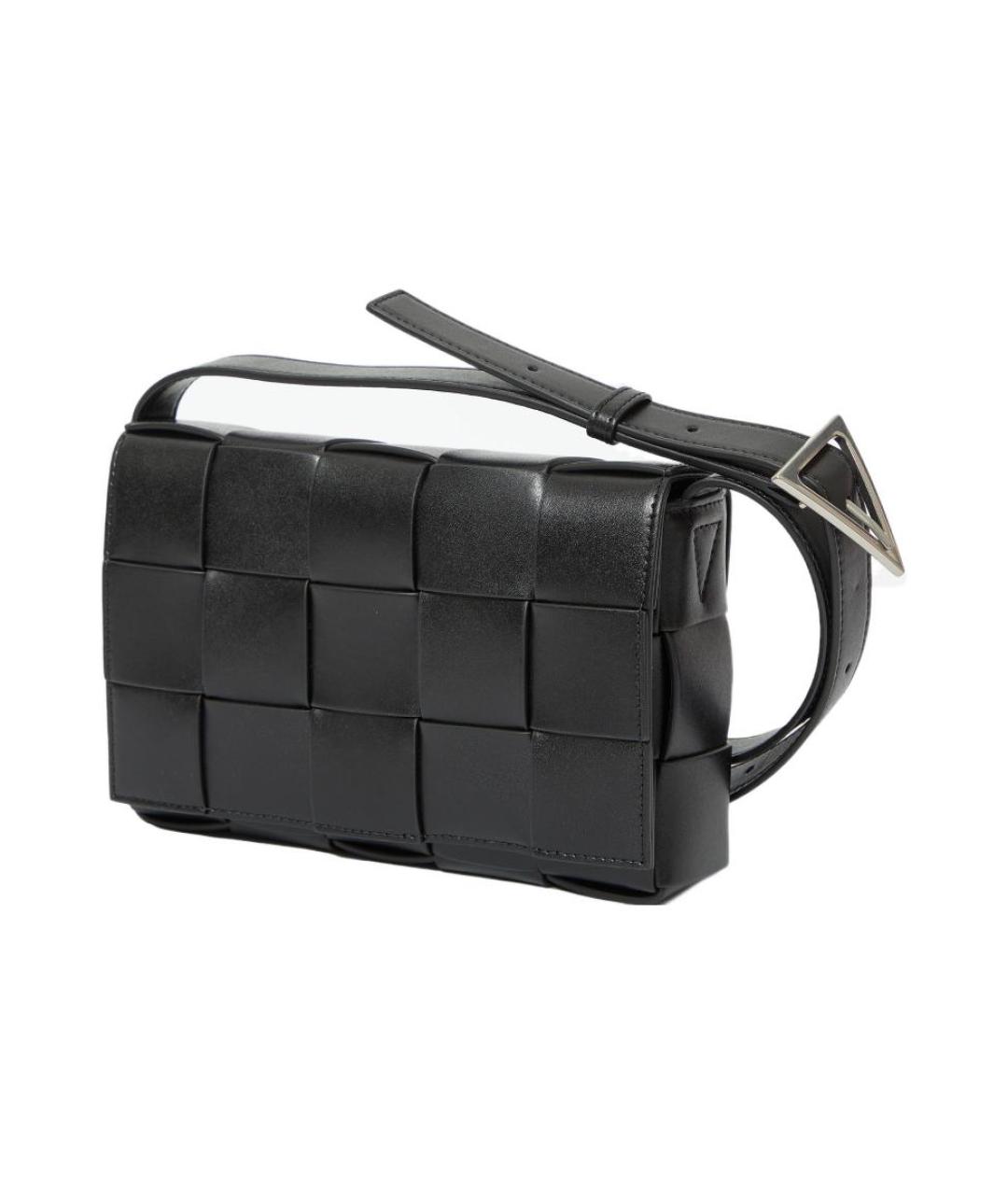 BOTTEGA VENETA Черная кожаная сумка на плечо, фото 2