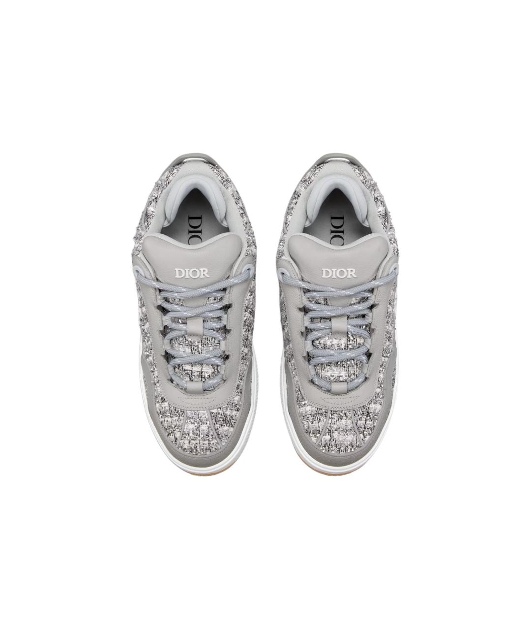 CHRISTIAN DIOR Серебряные текстильные низкие кроссовки / кеды, фото 4