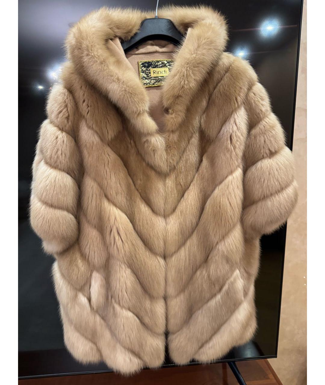 RINDI Бежевый меховой жилет, фото 9