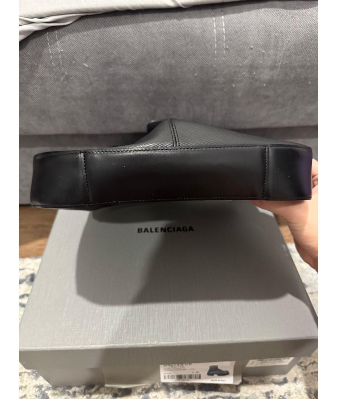 LOUIS VUITTON Черная кожаная сумка через плечо, фото 3