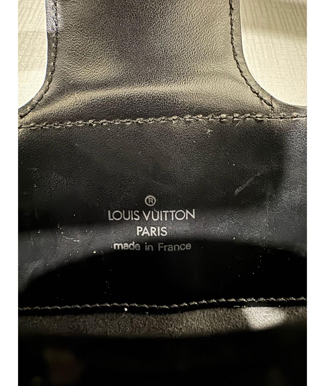 LOUIS VUITTON Черная кожаная сумка через плечо, фото 4