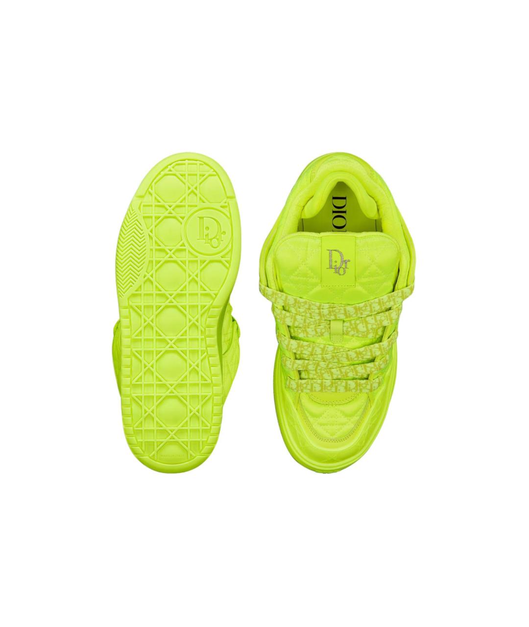 CHRISTIAN DIOR Желтые кожаные низкие кроссовки / кеды, фото 5