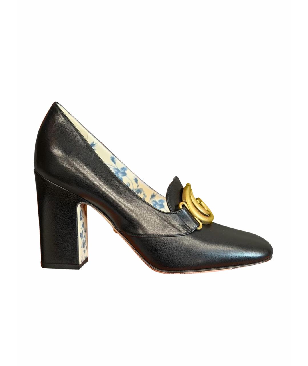 GUCCI Черные кожаные ботильоны, фото 1