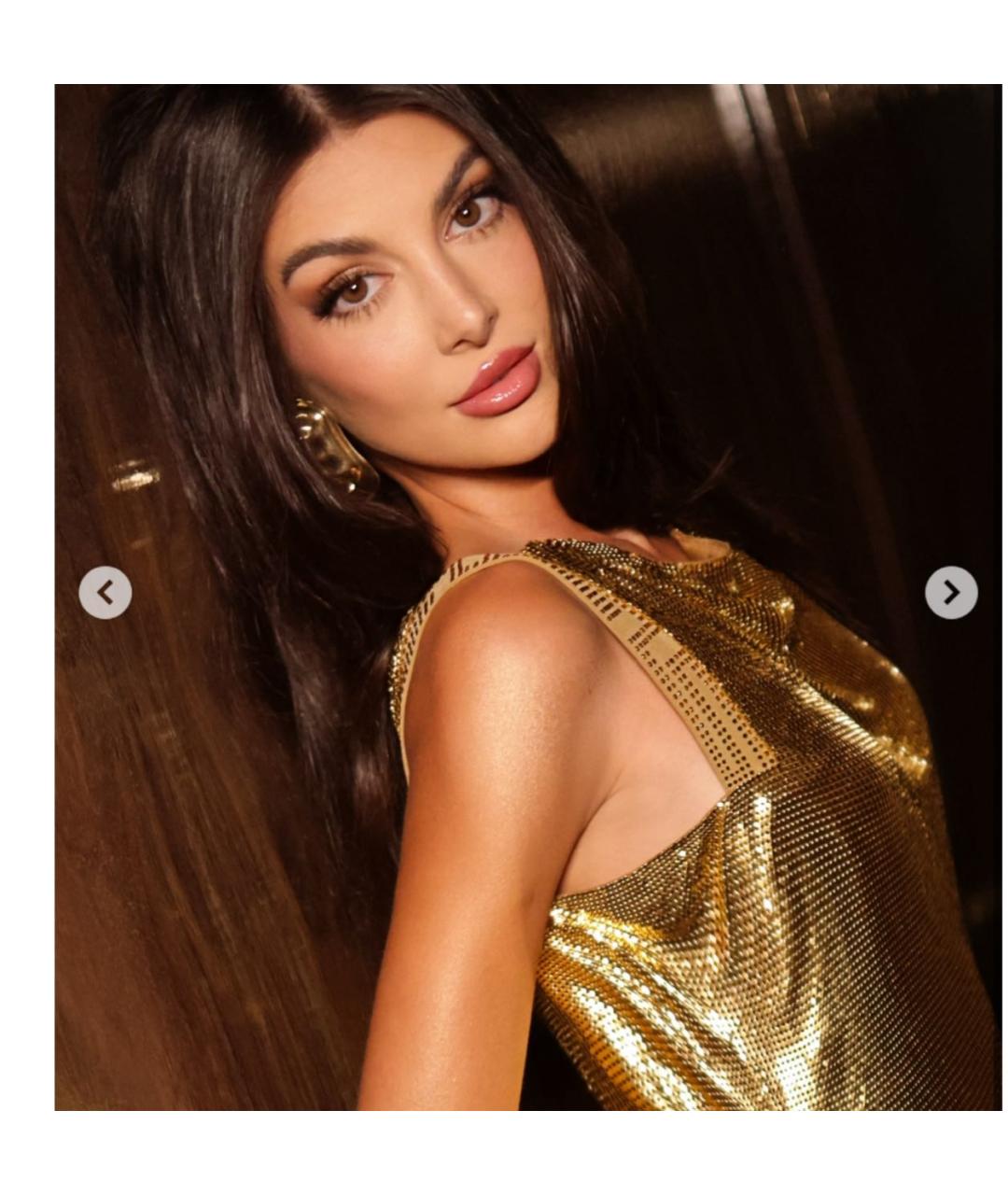 VERSACE Золотое полиэстеровое вечернее платье, фото 8