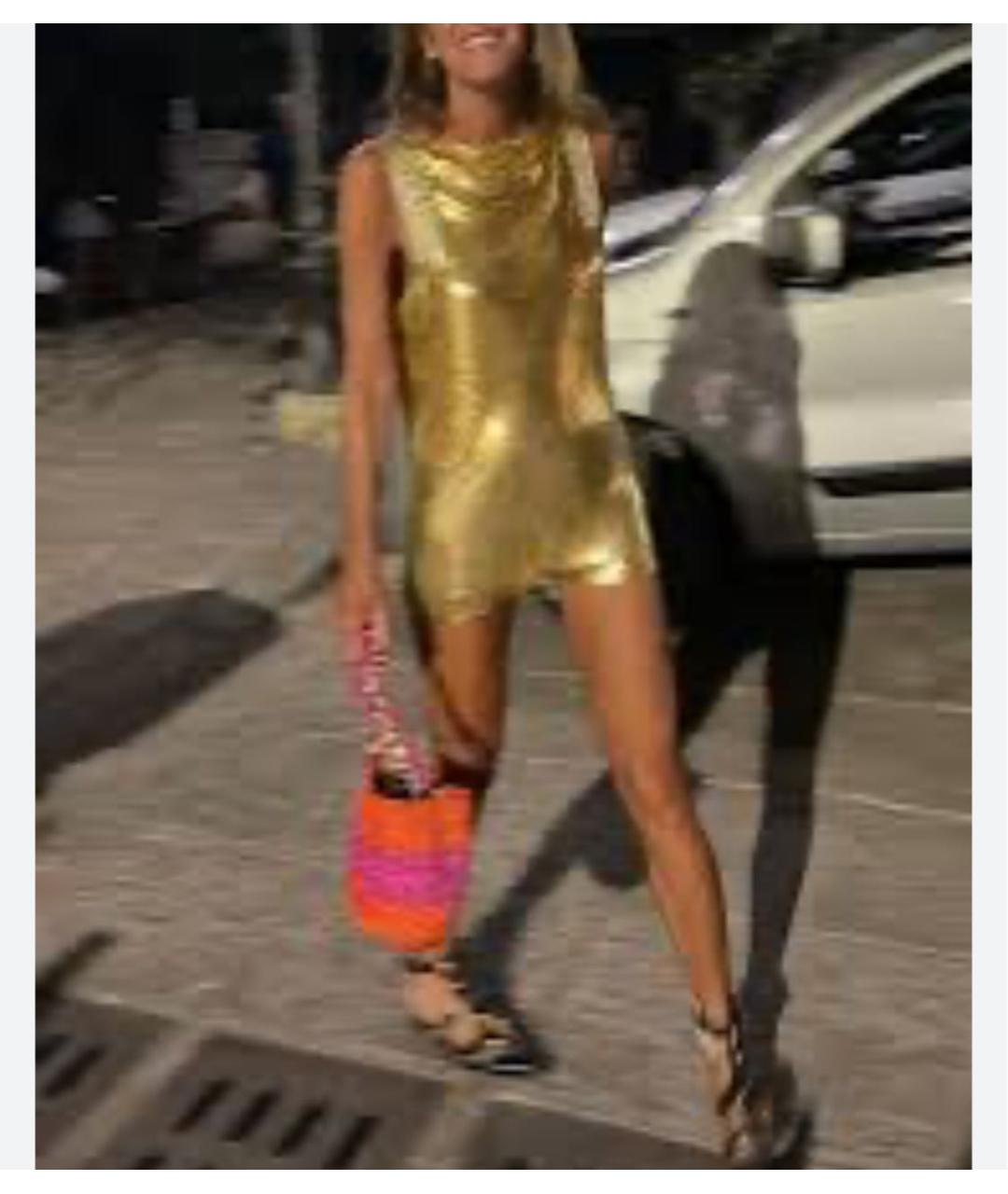 VERSACE Золотое полиэстеровое вечернее платье, фото 5