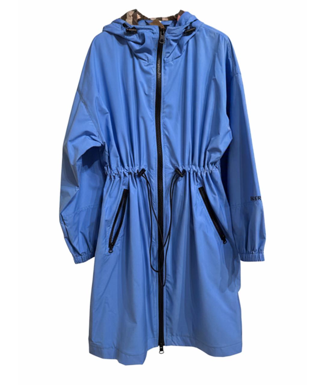 BURBERRY Синий полиэстеровый тренч/плащ, фото 1