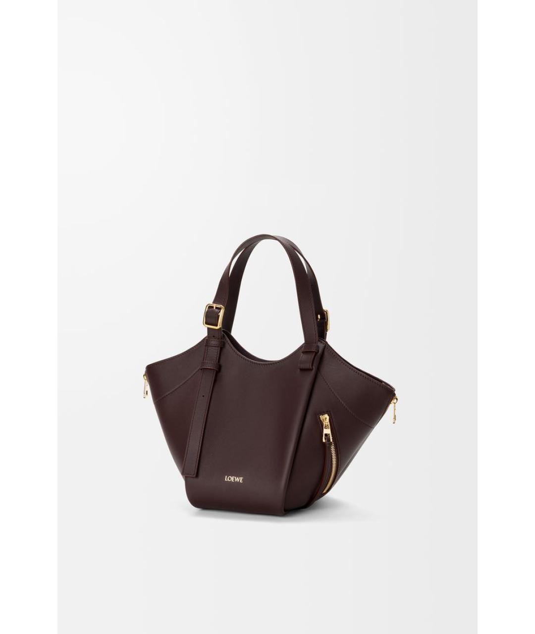 LOEWE Коричневая кожаная сумка с короткими ручками, фото 4