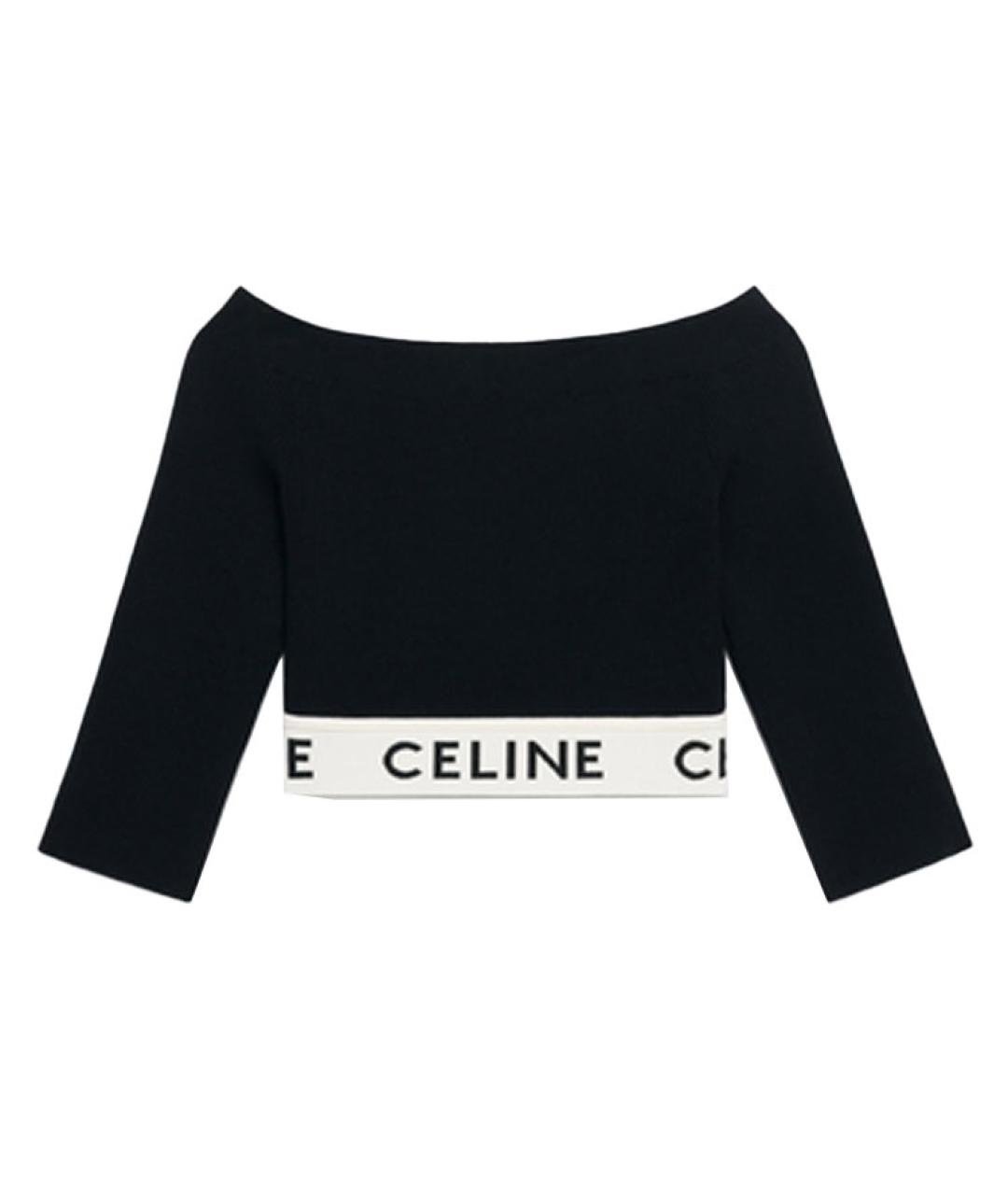 CELINE Черная хлопковая майка, фото 1