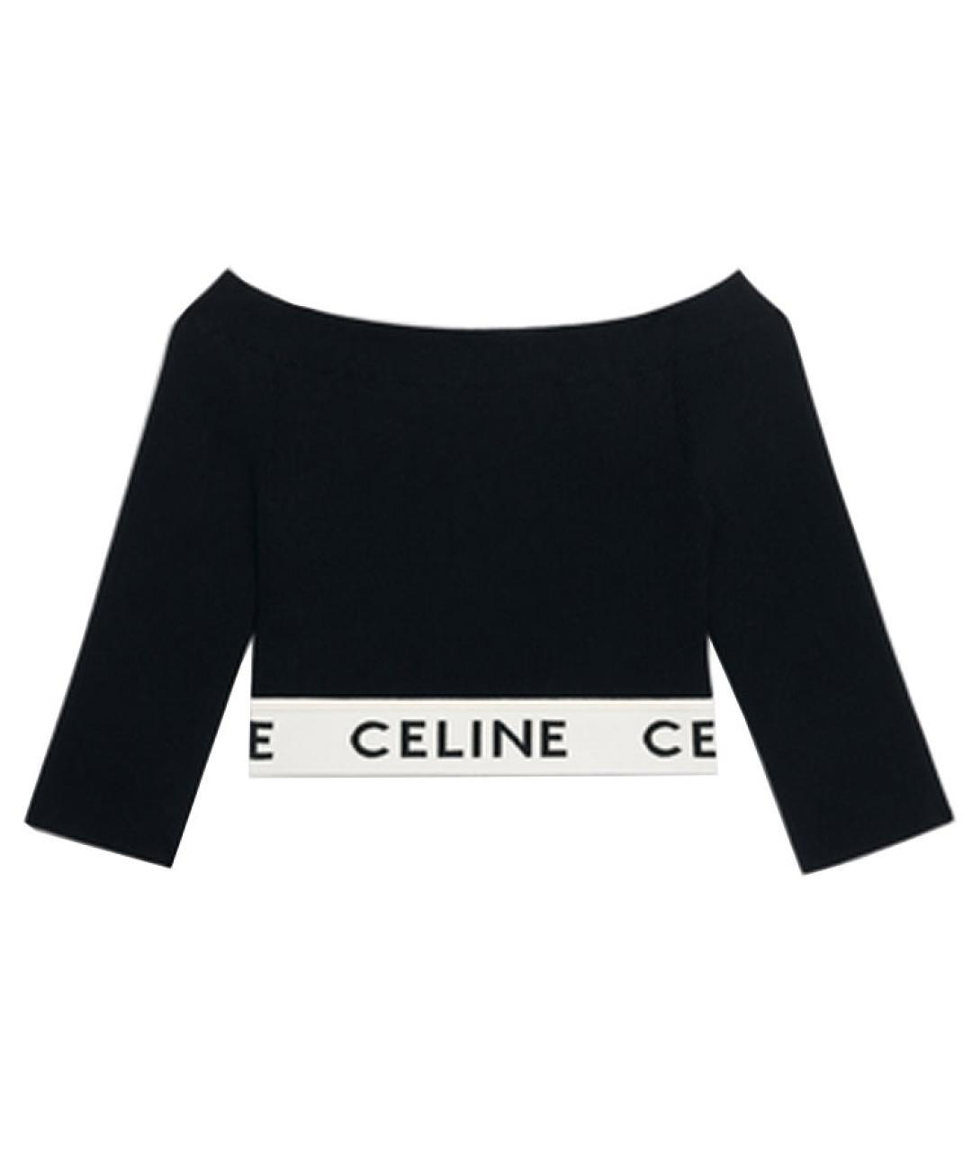 CELINE Черная хлопковая майка, фото 2