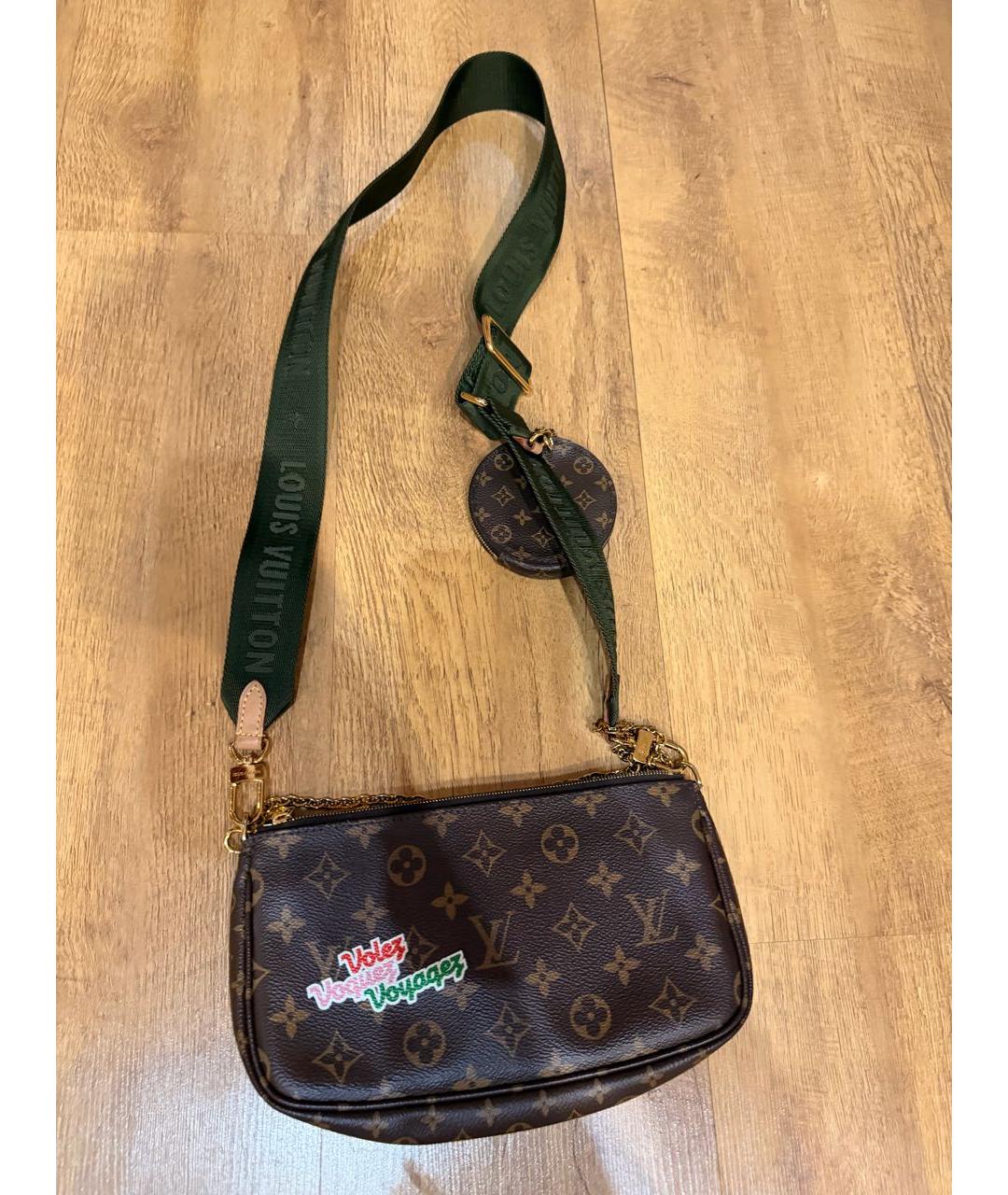 LOUIS VUITTON Коричневая кожаная сумка через плечо, фото 3