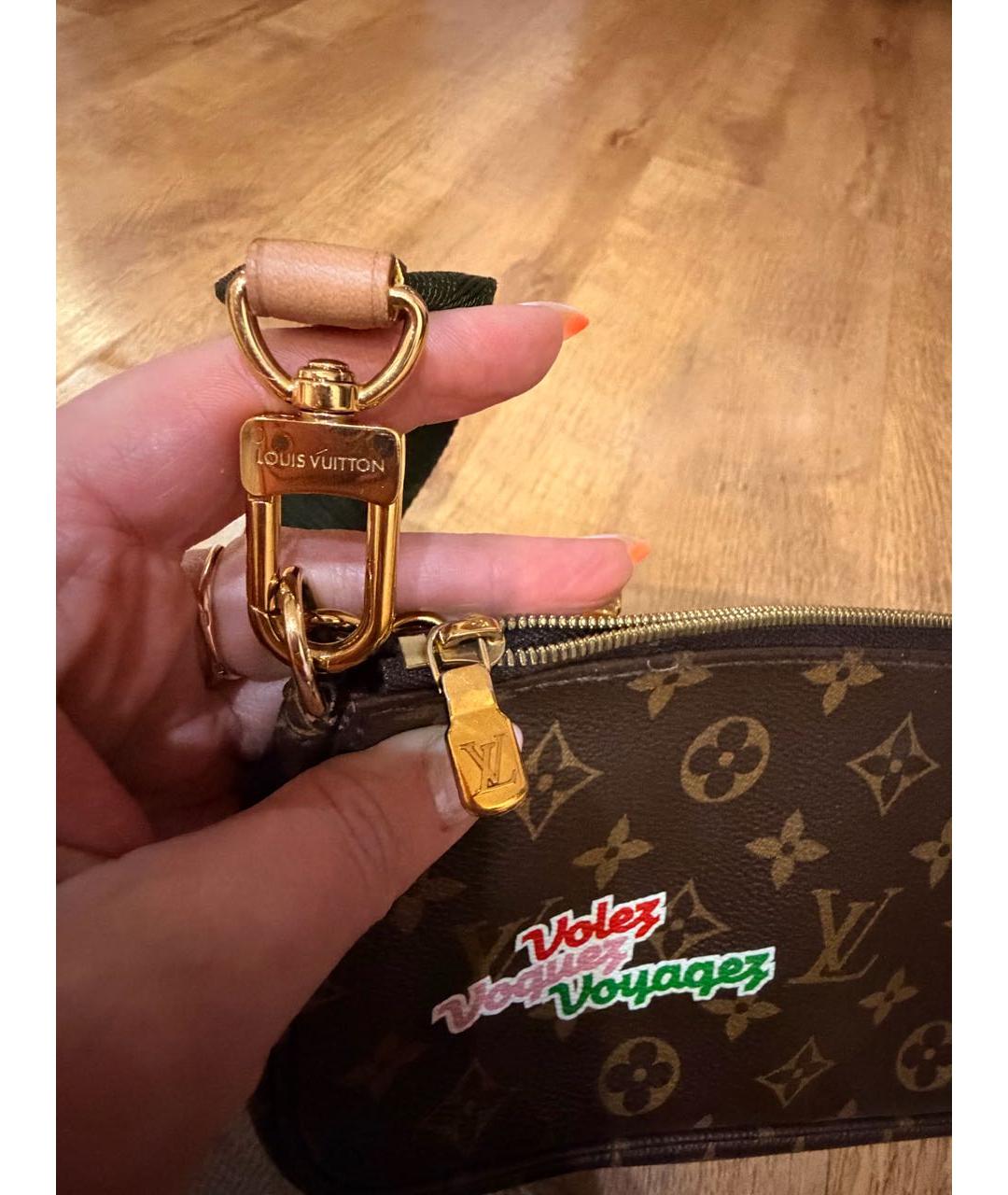 LOUIS VUITTON Коричневая кожаная сумка через плечо, фото 6