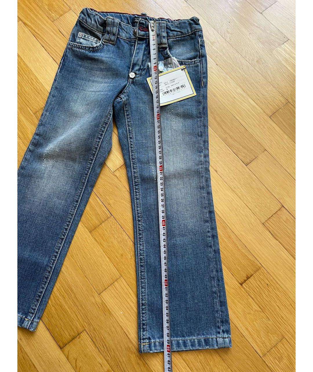 PHILIPP PLEIN Синие хлопковые детские джинсы, фото 2