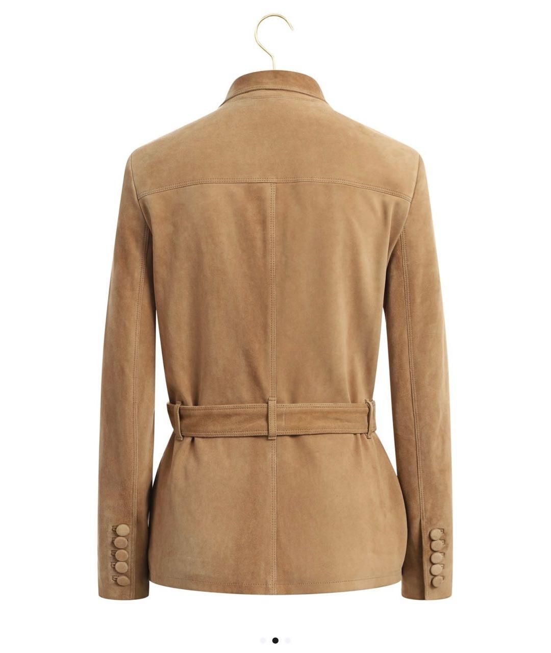 SAINT LAURENT Бежевая замшевая рубашка, фото 2