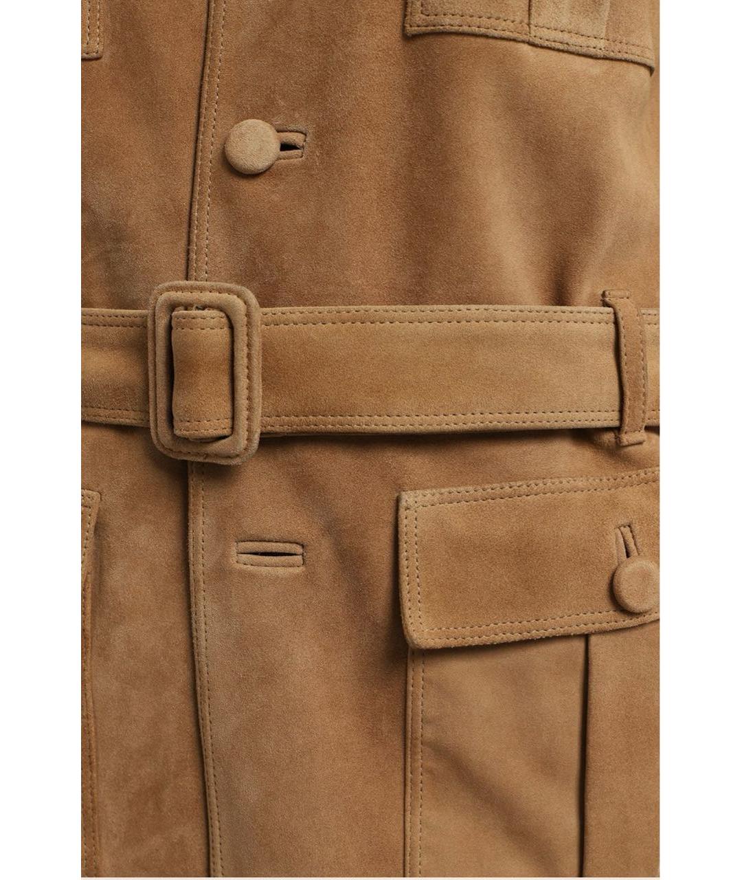 SAINT LAURENT Бежевая замшевая рубашка, фото 3