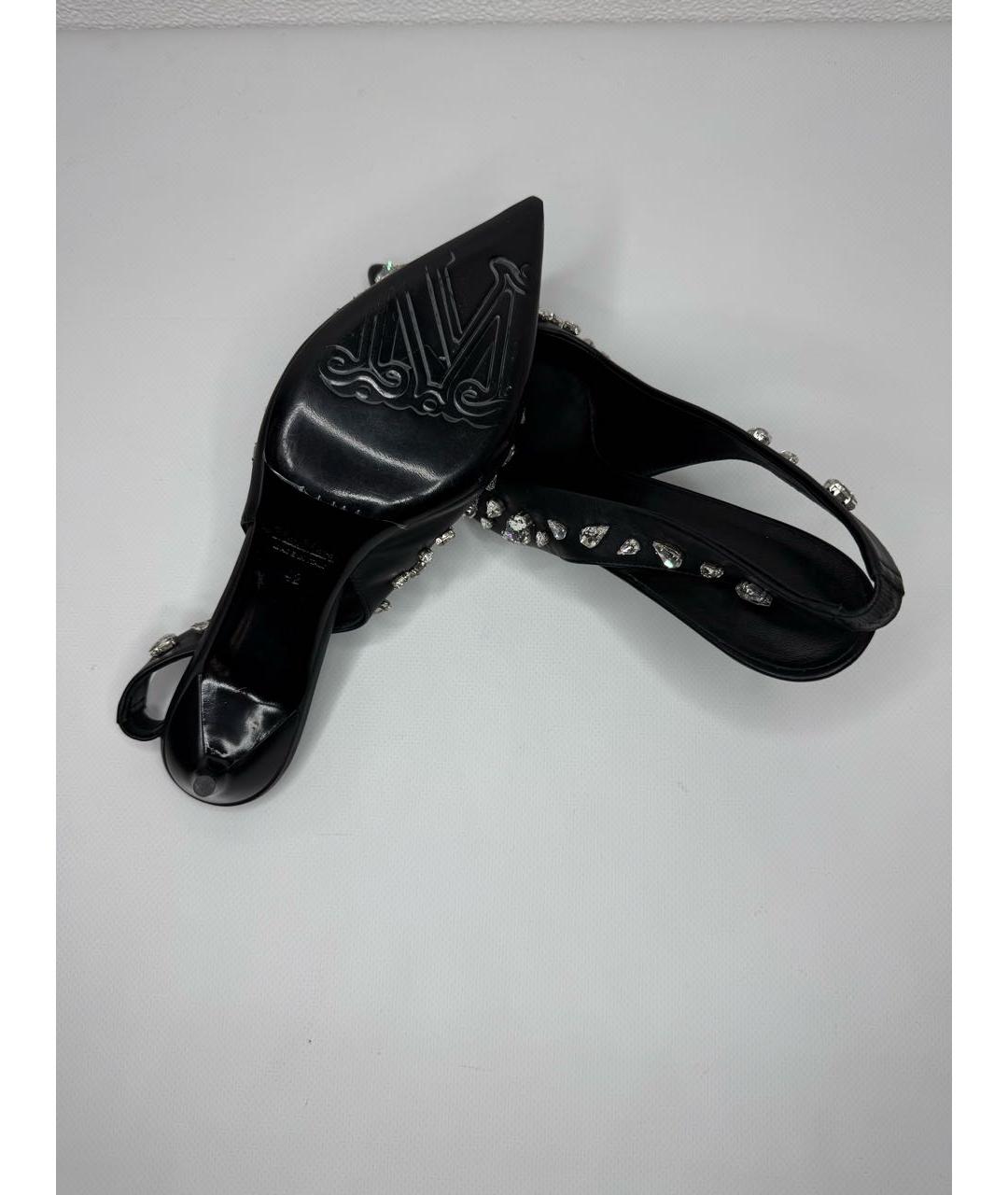 MAX MARA Черные кожаные босоножки, фото 6
