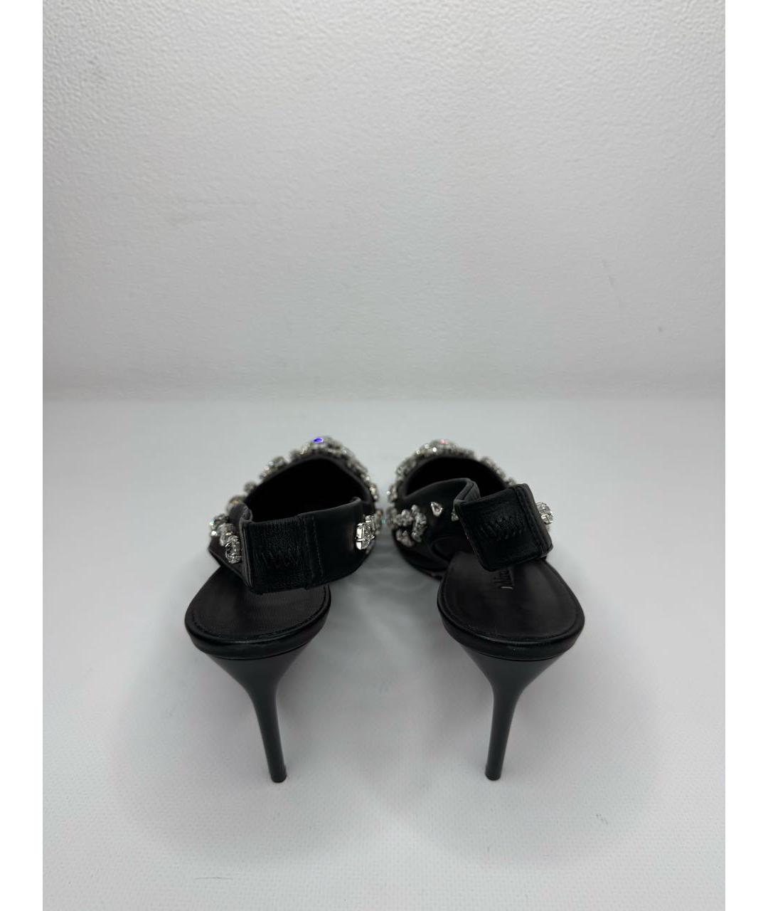 MAX MARA Черные кожаные босоножки, фото 3