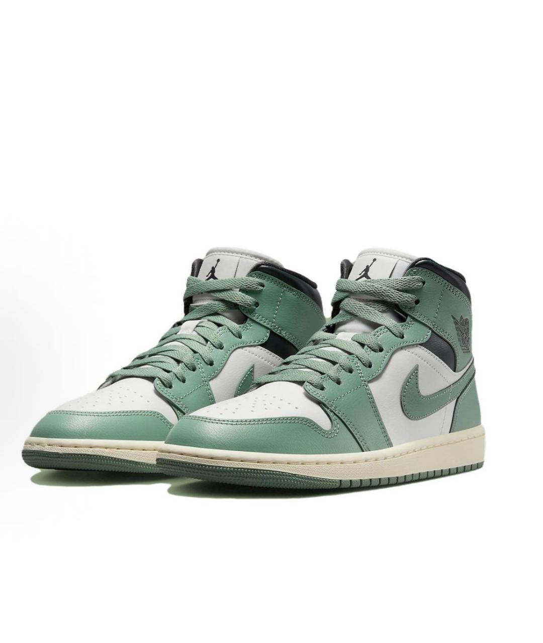 JORDAN Зеленые кожаные кроссовки, фото 2