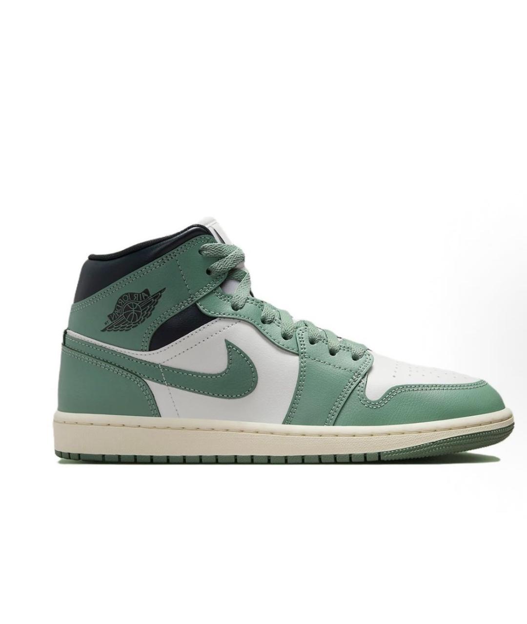 JORDAN Зеленые кожаные кроссовки, фото 4