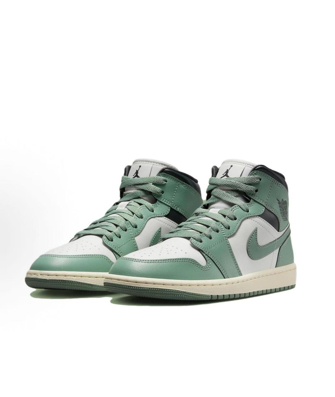 JORDAN Зеленые кожаные кроссовки, фото 2