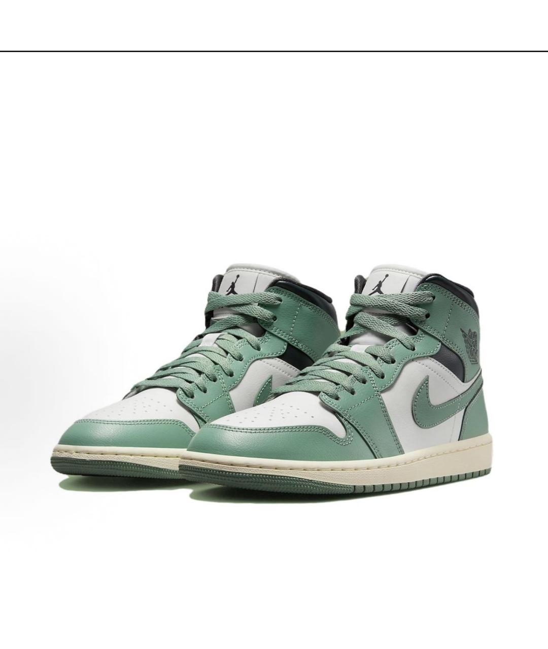 JORDAN Зеленые кожаные кеды, фото 2