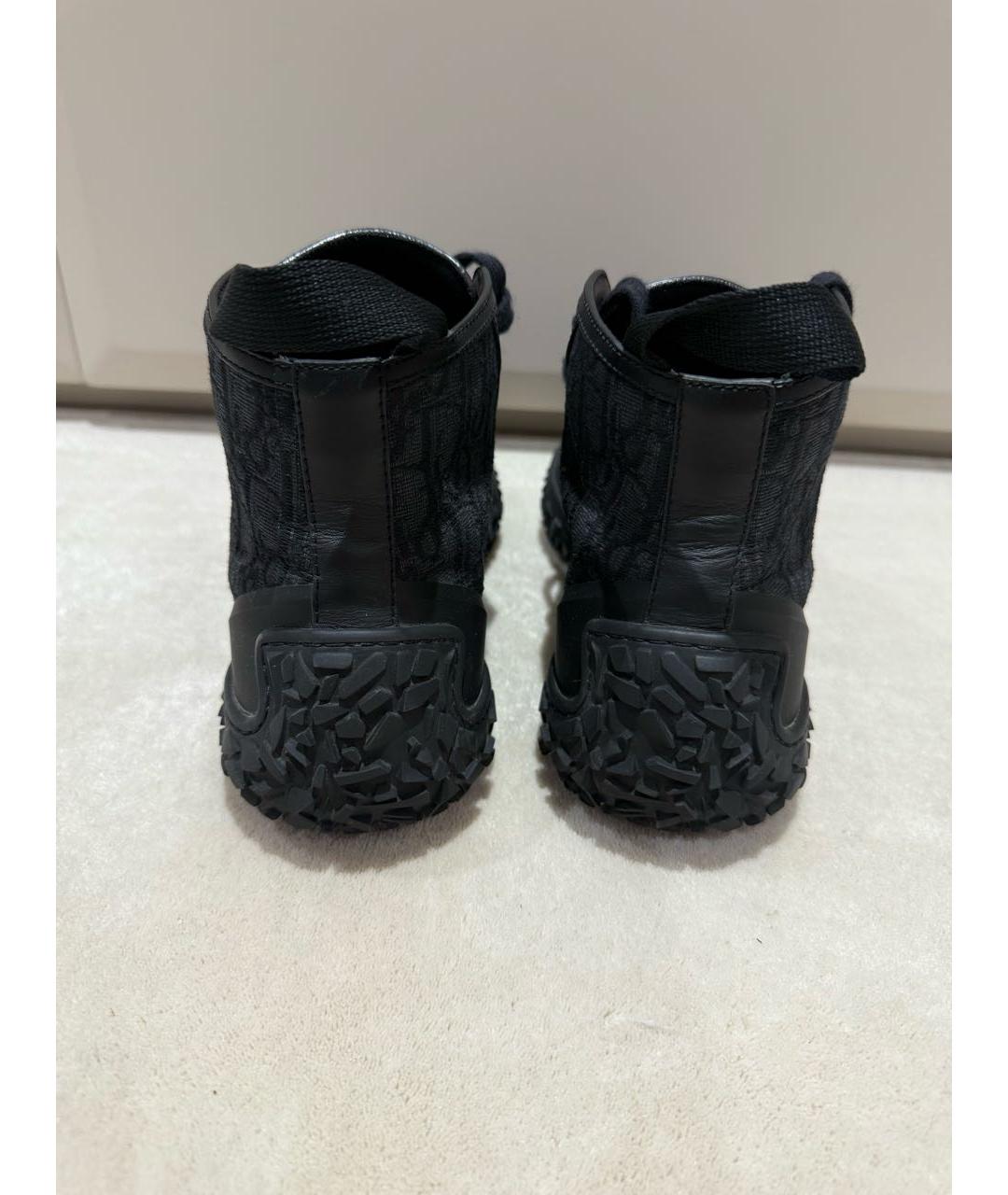 CHRISTIAN DIOR Темно-синие текстильные высокие кроссовки / кеды, фото 4