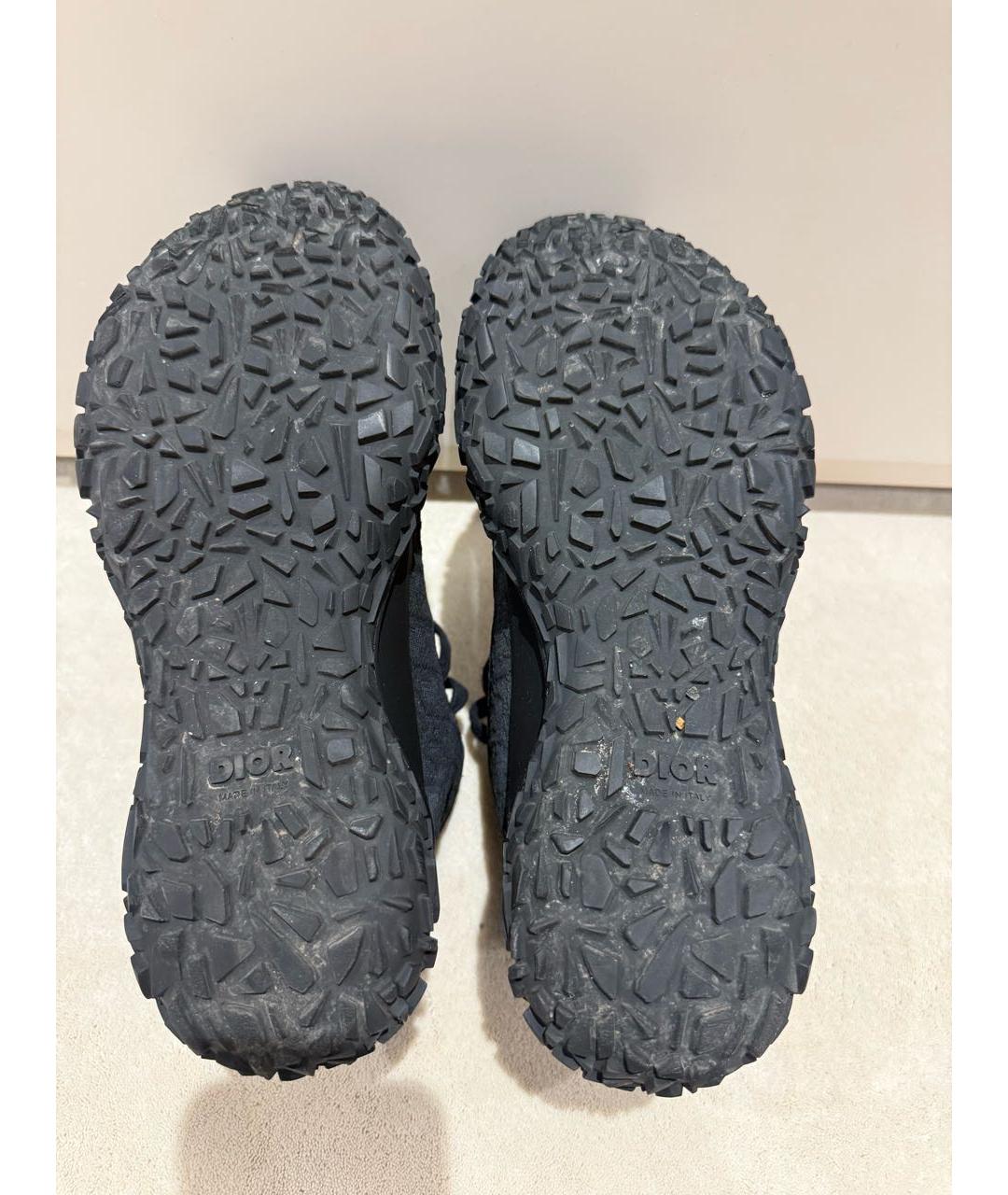 CHRISTIAN DIOR Темно-синие текстильные высокие кроссовки / кеды, фото 5