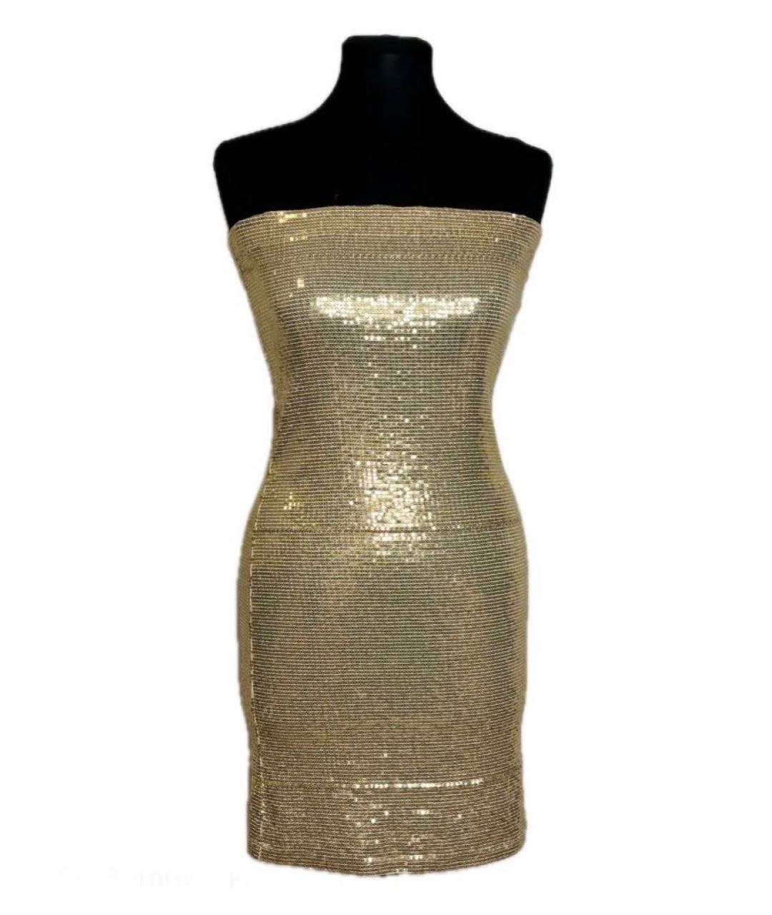 GIORGIO ARMANI Золотое синтетическое вечернее платье, фото 9