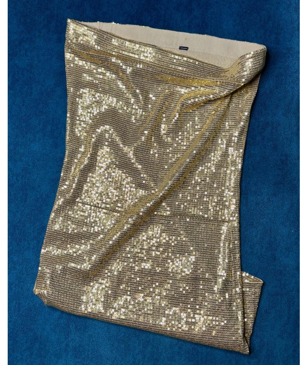 GIORGIO ARMANI Золотое синтетическое вечернее платье, фото 6