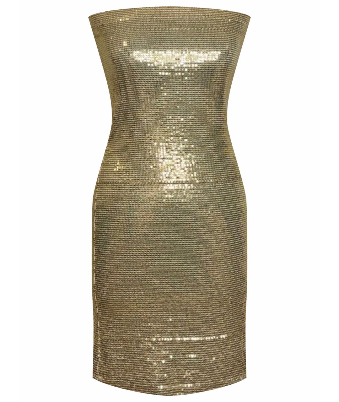 GIORGIO ARMANI Золотое синтетическое вечернее платье, фото 1