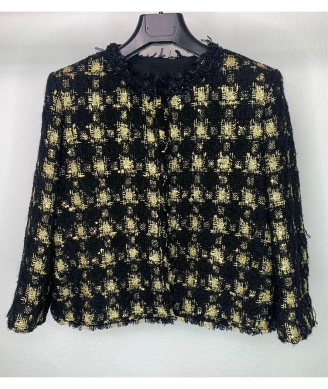 MAX MARA Черный твидовый жакет/пиджак, фото 7