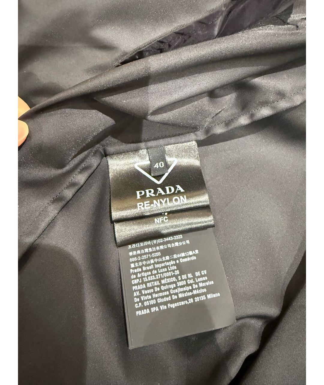 PRADA Черная полиамидовая куртка, фото 4