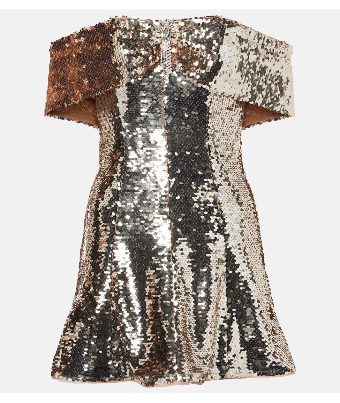 SELF-PORTRAIT Золотое полиэстеровое коктейльное платье, фото 10