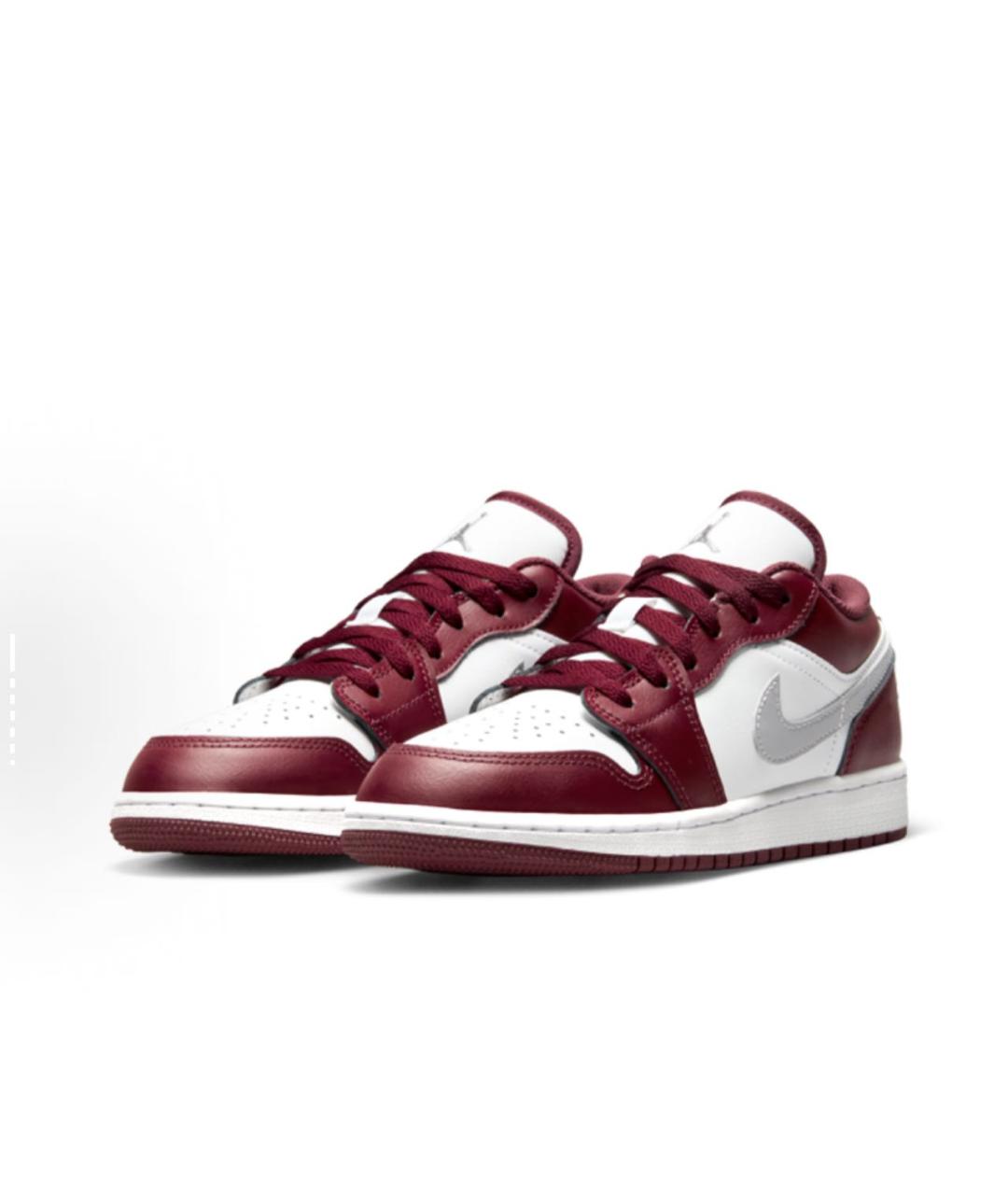 JORDAN Бордовые кожаные кроссовки, фото 2