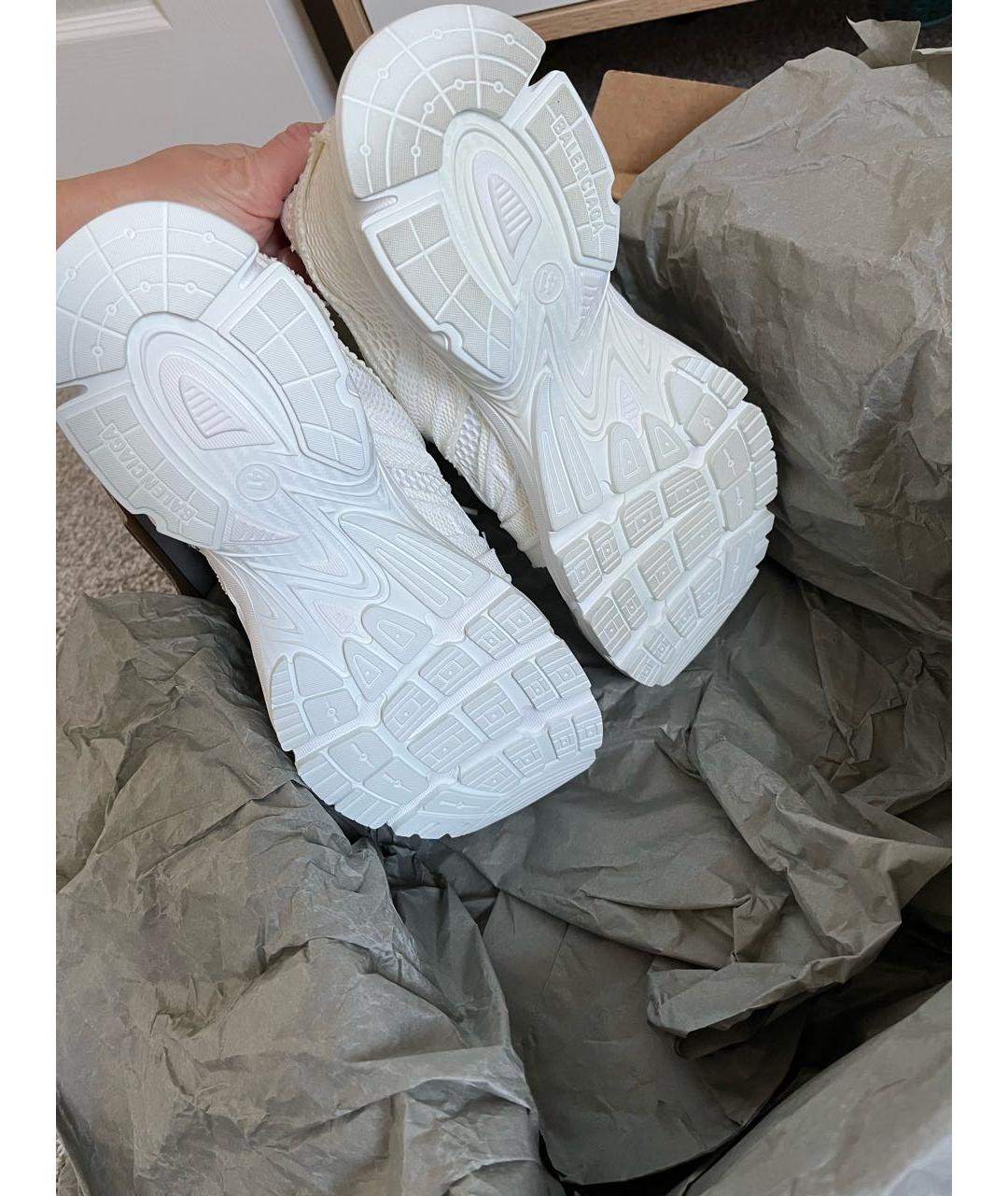 BALENCIAGA Белые текстильные низкие кроссовки / кеды, фото 7