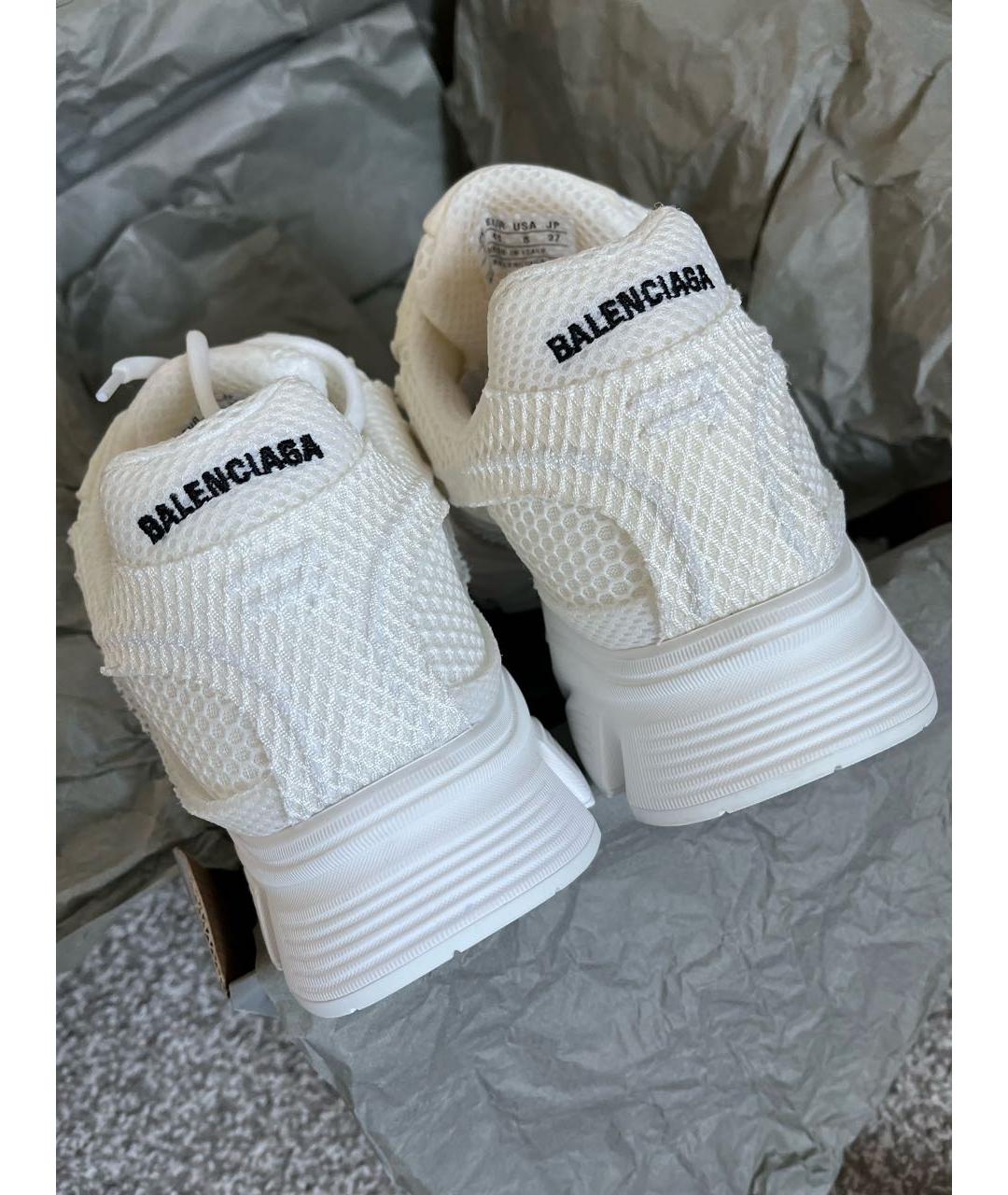 BALENCIAGA Белые текстильные низкие кроссовки / кеды, фото 4