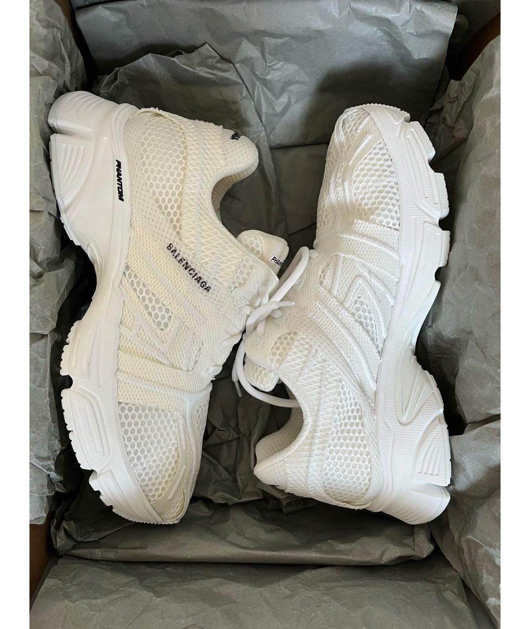 BALENCIAGA Белые текстильные низкие кроссовки / кеды, фото 3