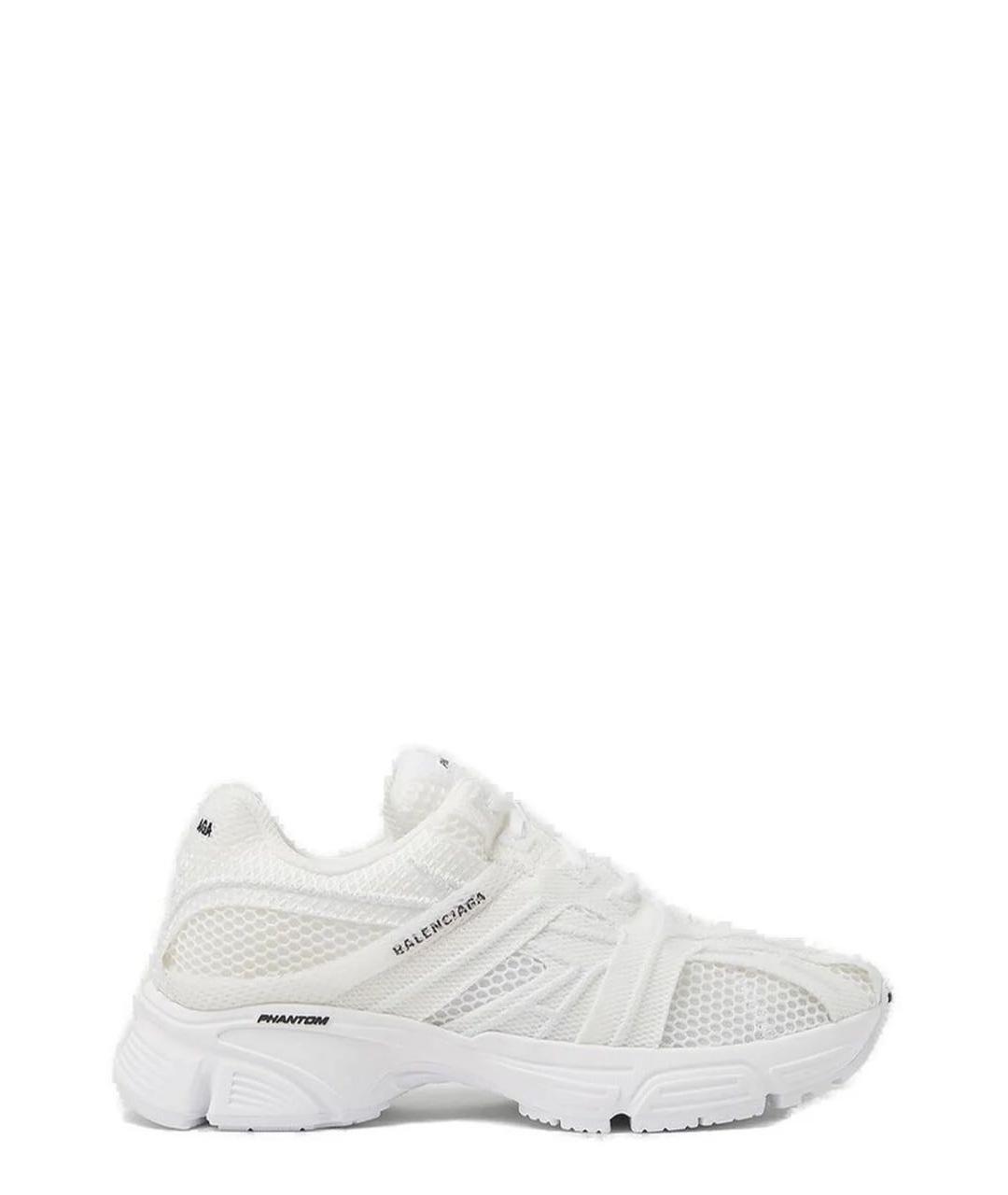 BALENCIAGA Белые текстильные низкие кроссовки / кеды, фото 8