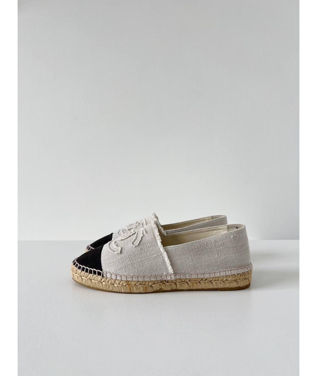 CHANEL Бежевые текстильные эспадрильи, фото 9