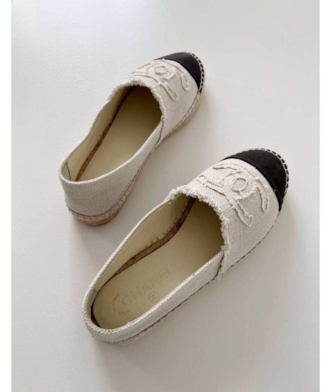 CHANEL Бежевые текстильные эспадрильи, фото 3