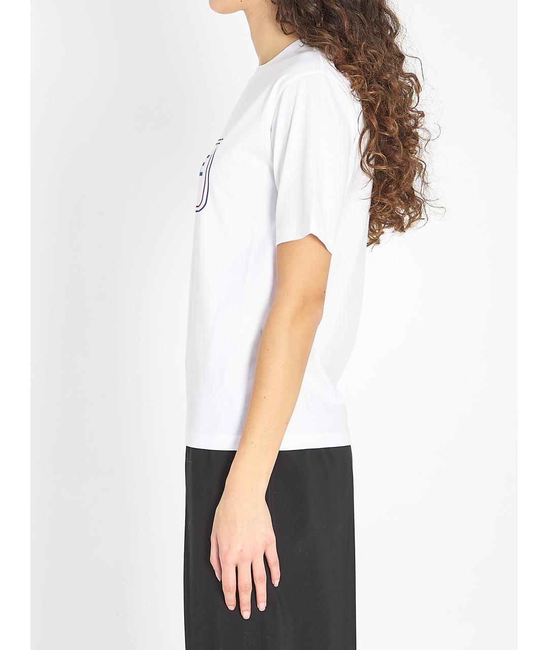 CELINE Белая хлопковая футболка, фото 4