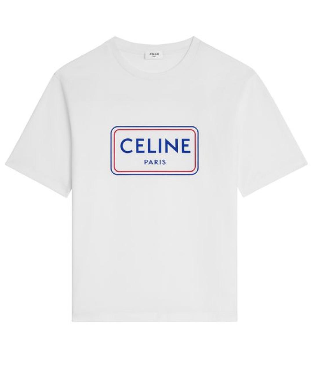 CELINE Белая хлопковая футболка, фото 1