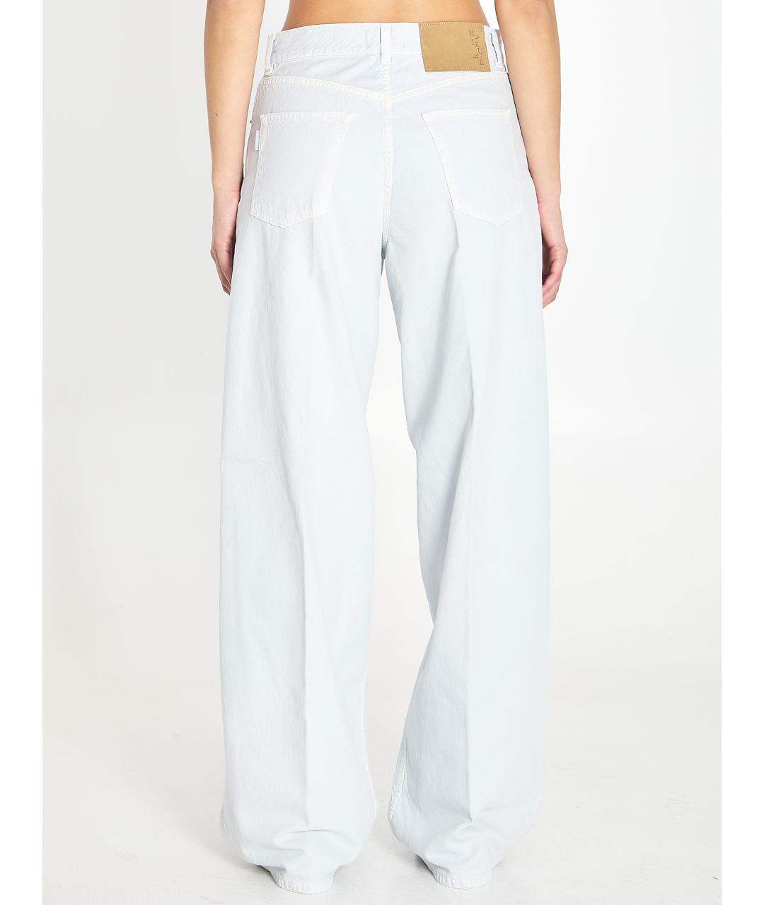 HAIKURE Голубые хлопко-леновые прямые джинсы, фото 5