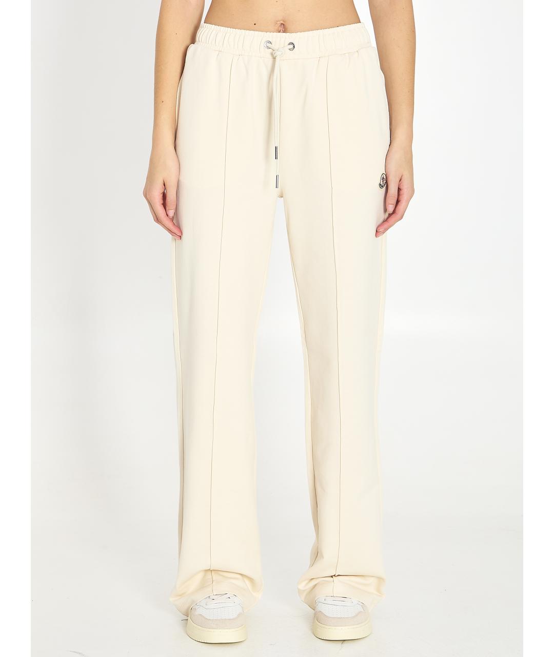 MONCLER Бежевые хлопковые прямые брюки, фото 5