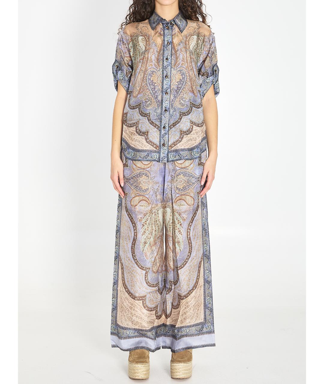 ZIMMERMANN Мульти шелковые прямые брюки, фото 6