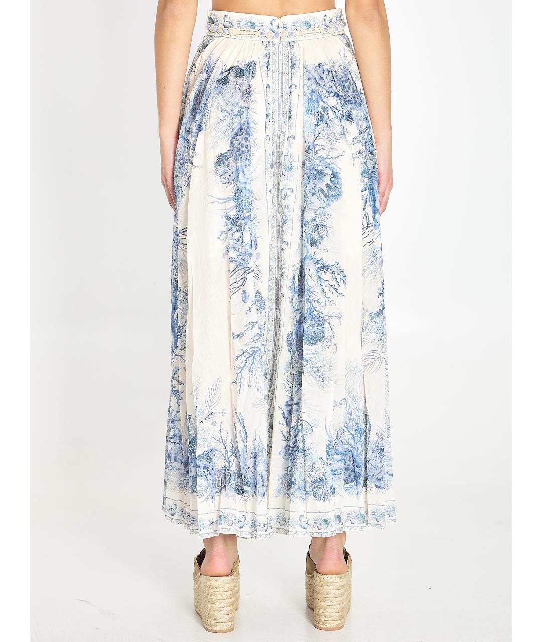 ZIMMERMANN Голубая хлопковая юбка миди, фото 4