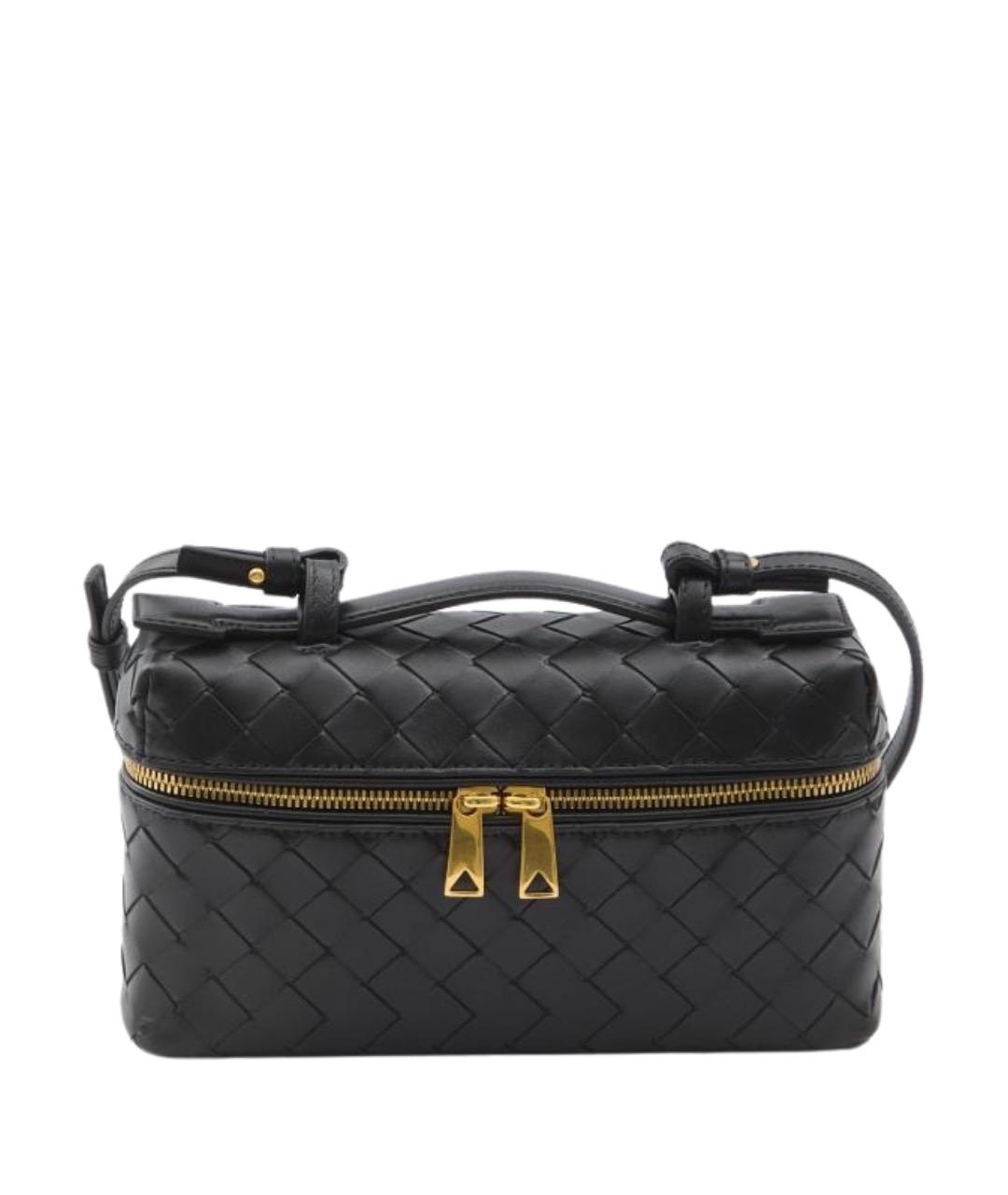 BOTTEGA VENETA Черная кожаная сумка через плечо, фото 1