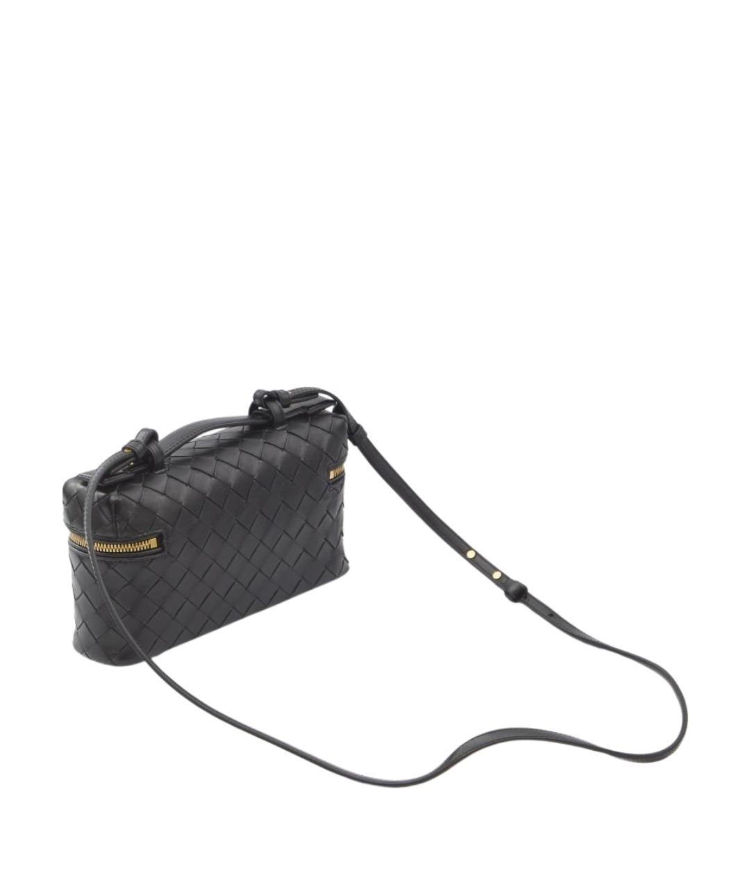 BOTTEGA VENETA Черная кожаная сумка через плечо, фото 2