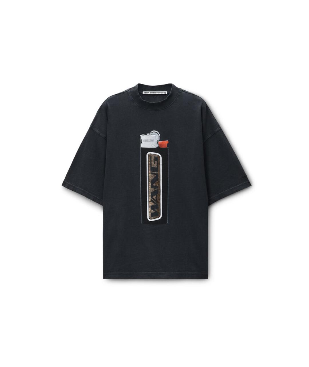 ALEXANDER WANG Черная хлопковая футболка, фото 1