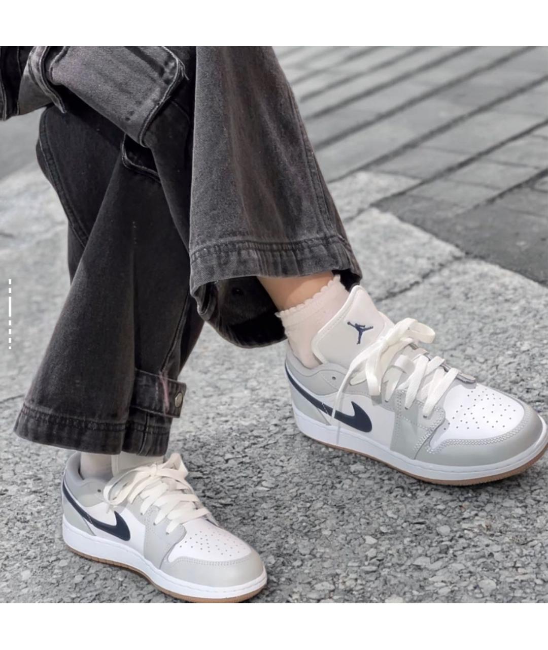 JORDAN Серые кожаные кроссовки, фото 3